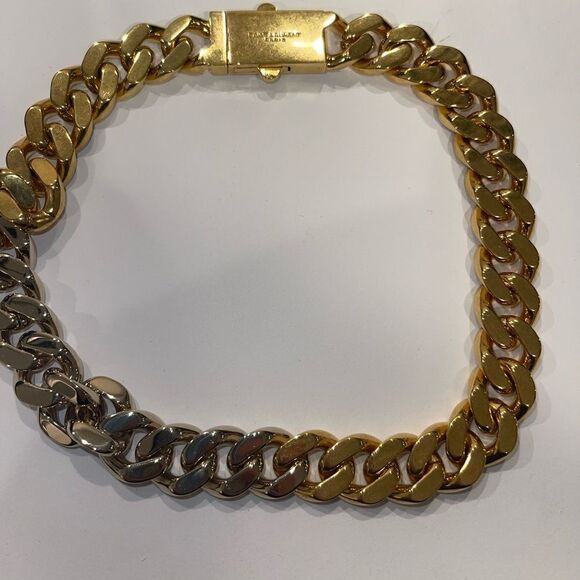 SAINT LAURENT TWO-TONE CHAIN NECKLACE IN METAL - Picture 3 of 8